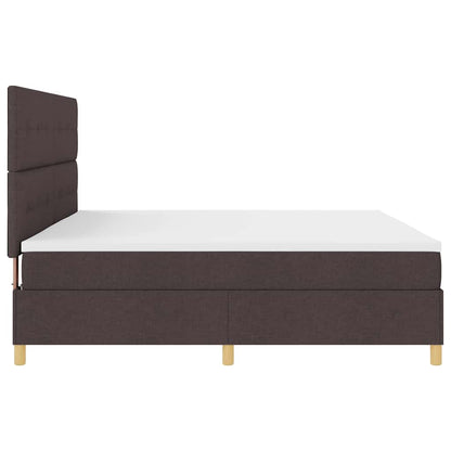 Letto a molle con testiera Marrone Scuro 200 x 200 cm Tessuto | homemem39
