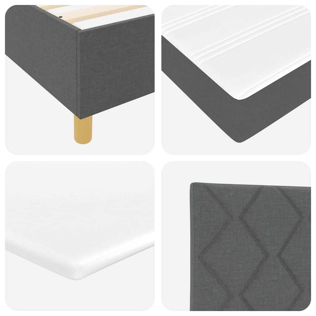 Letto a molle con testiera Grigio scuro 80 x 200 cm Tessuto | homemem39