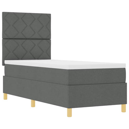 Letto a molle con testiera Grigio scuro 80 x 200 cm Tessuto | homemem39