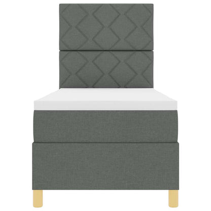 Letto a molle con testiera Grigio scuro 80 x 200 cm Tessuto | homemem39