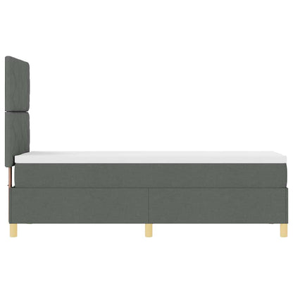 Letto a molle con testiera Grigio scuro 80 x 200 cm Tessuto | homemem39