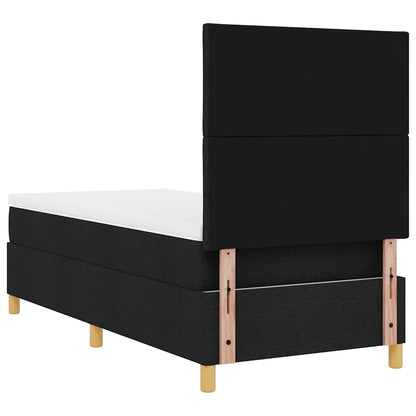 Letto a molle con testiera Nero 90 x 200 cm Tessuto | homemem39