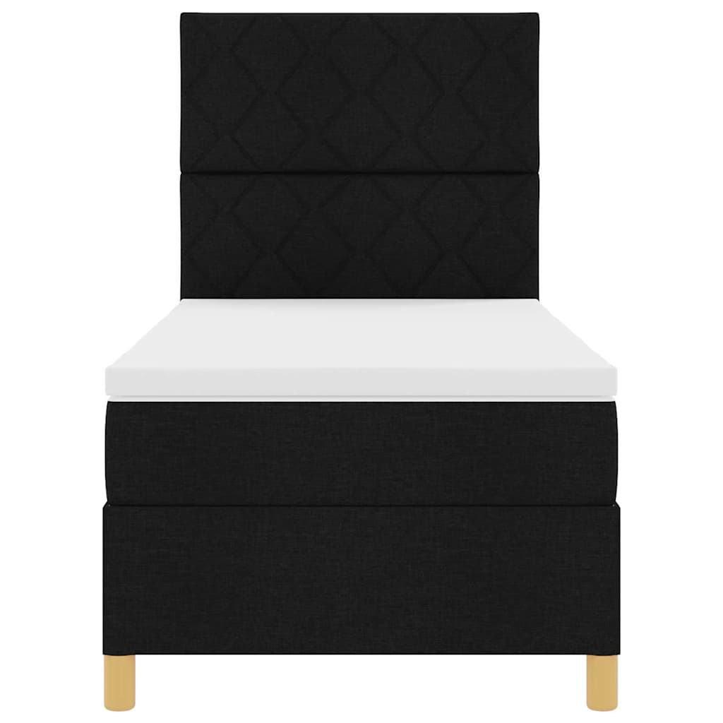 Letto a molle con testiera Nero 90 x 200 cm Tessuto | homemem39