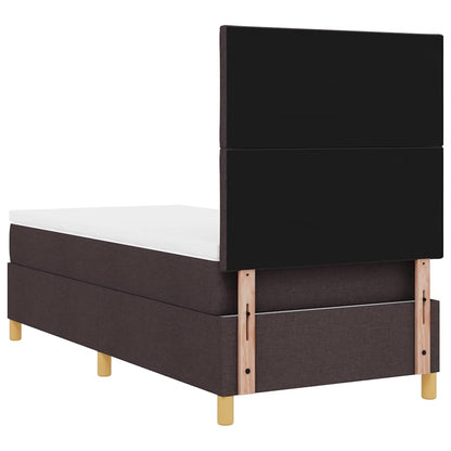 Letto a molle con testiera Marrone Scuro 100 x 200 cm Tessuto | homemem39