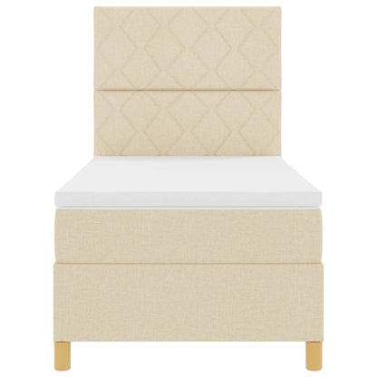 Letto a molle con testiera Crema 100 x 200 cm Tessuto | homemem39