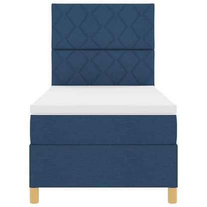 Letto a molle con testiera Blu 100 x 200 cm Tessuto | homemem39