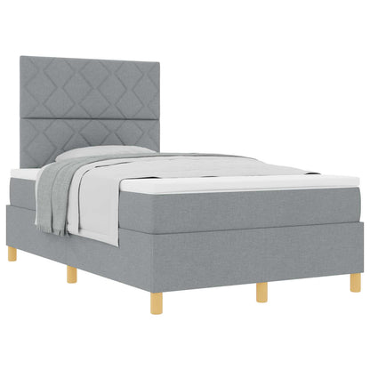 Letto a molle con testiera Grigio chiaro 120 x 190 cm Tessuto | homemem39