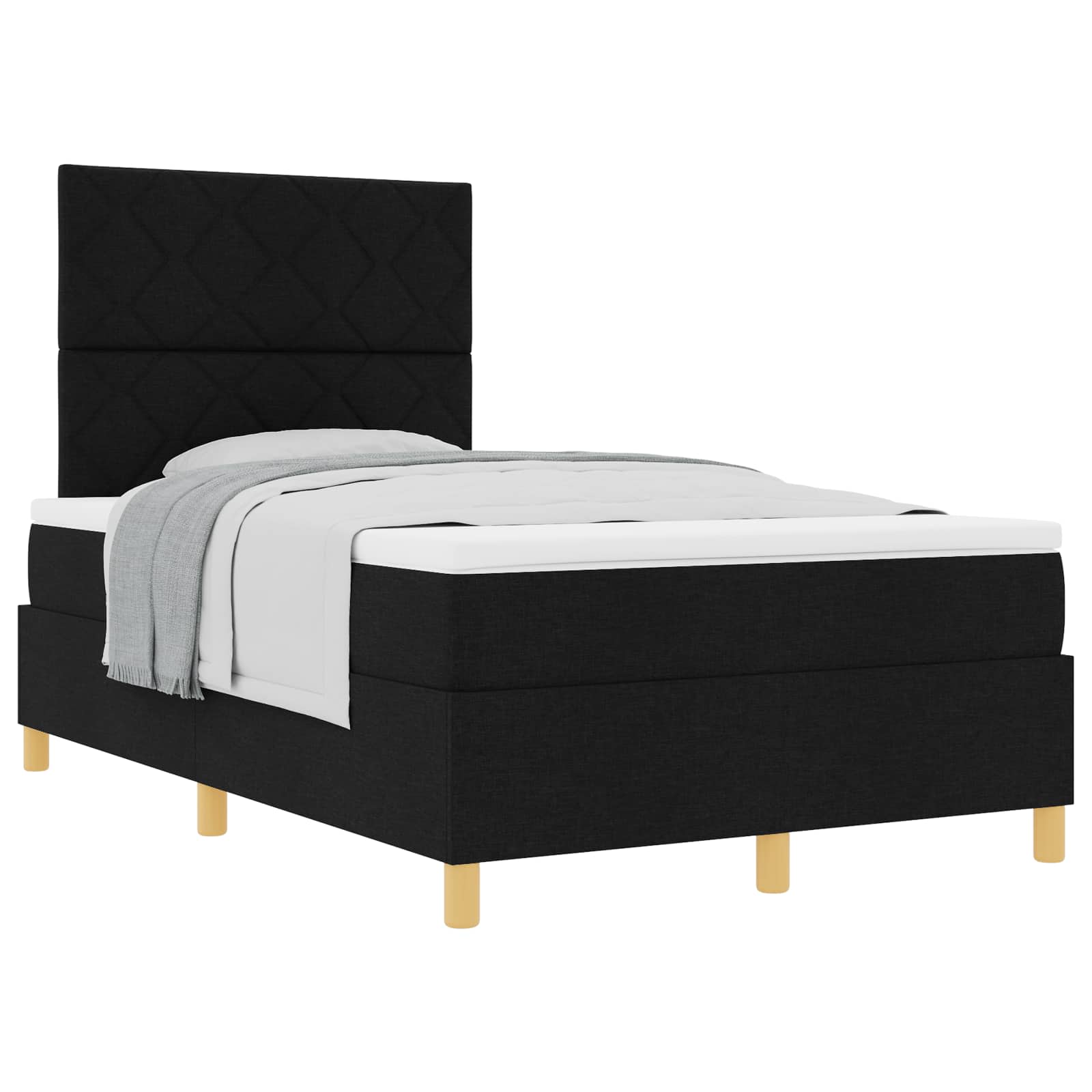 Letto a molle con testiera Nero 120 x 190 cm Tessuto | homemem39