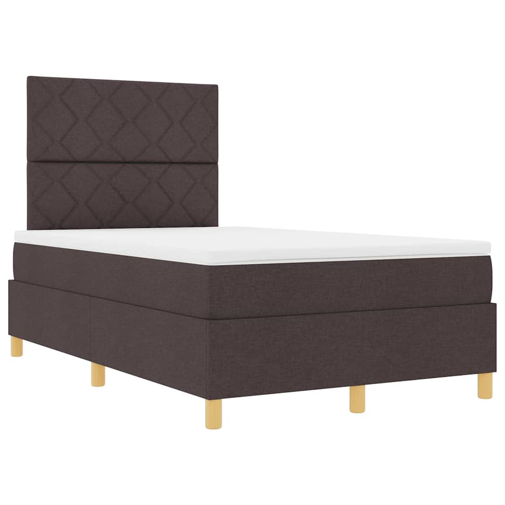 Letto a molle con testiera Marrone Scuro 120 x 190 cm Tessuto | homemem39