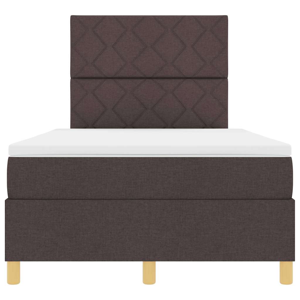 Letto a molle con testiera Marrone Scuro 120 x 190 cm Tessuto | homemem39