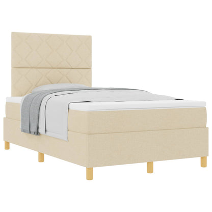 Letto a molle con testiera Crema 120 x 190 cm Tessuto | homemem39