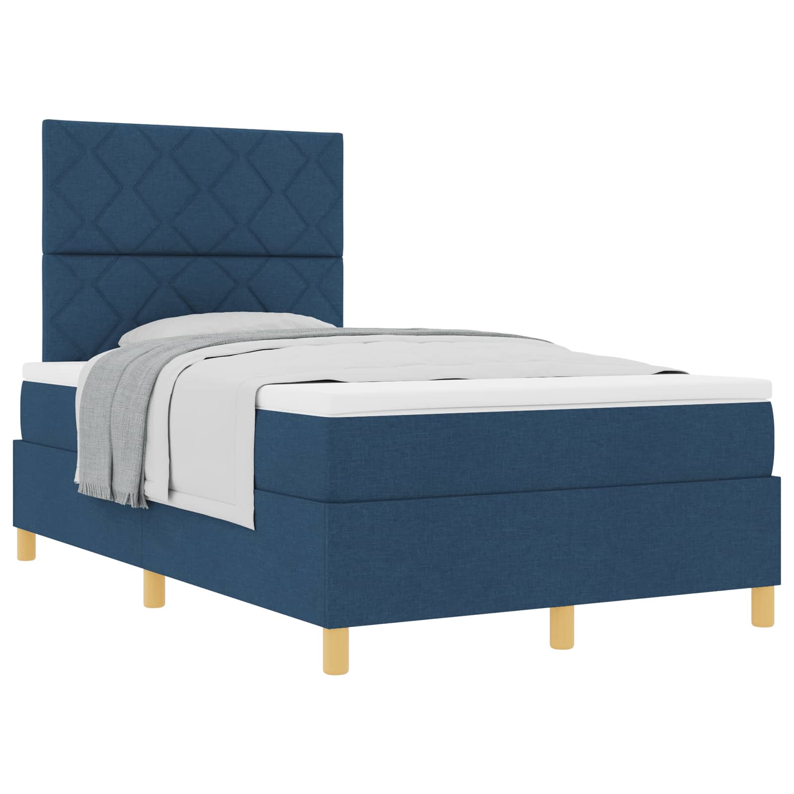 Letto a molle con testiera Blu 120 x 190 cm Tessuto | homemem39