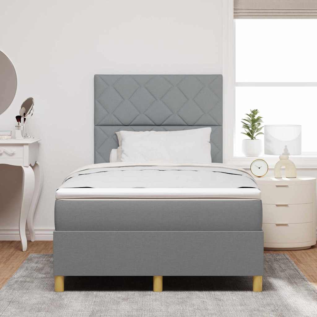 Letto a molle con testiera Grigio chiaro 120 x 200 cm Tessuto | homemem39