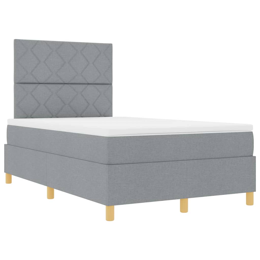 Letto a molle con testiera Grigio chiaro 120 x 200 cm Tessuto | homemem39