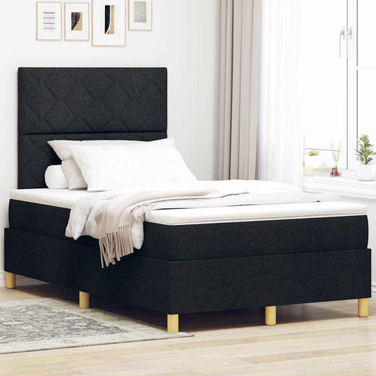 Letto a molle con testiera Nero 120 x 200 cm Tessuto | homemem39