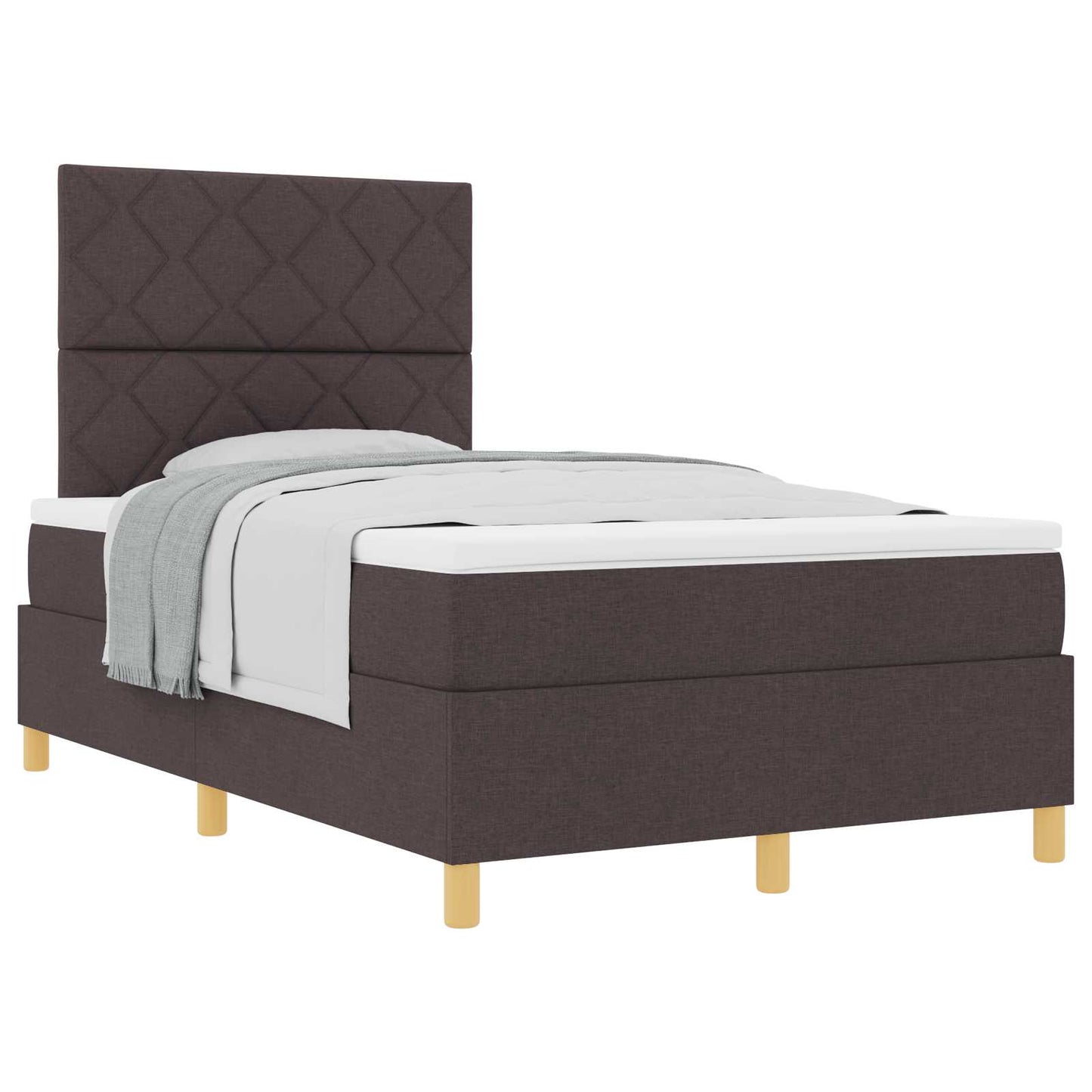 Letto a molle con testiera Marrone Scuro 120 x 200 cm Tessuto | homemem39