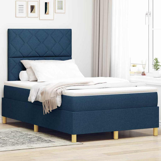 Letto a molle con testiera Blu 120 x 200 cm Tessuto | homemem39