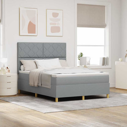 Letto a molle con testiera Grigio chiaro 160 x 200 cm Tessuto | homemem39