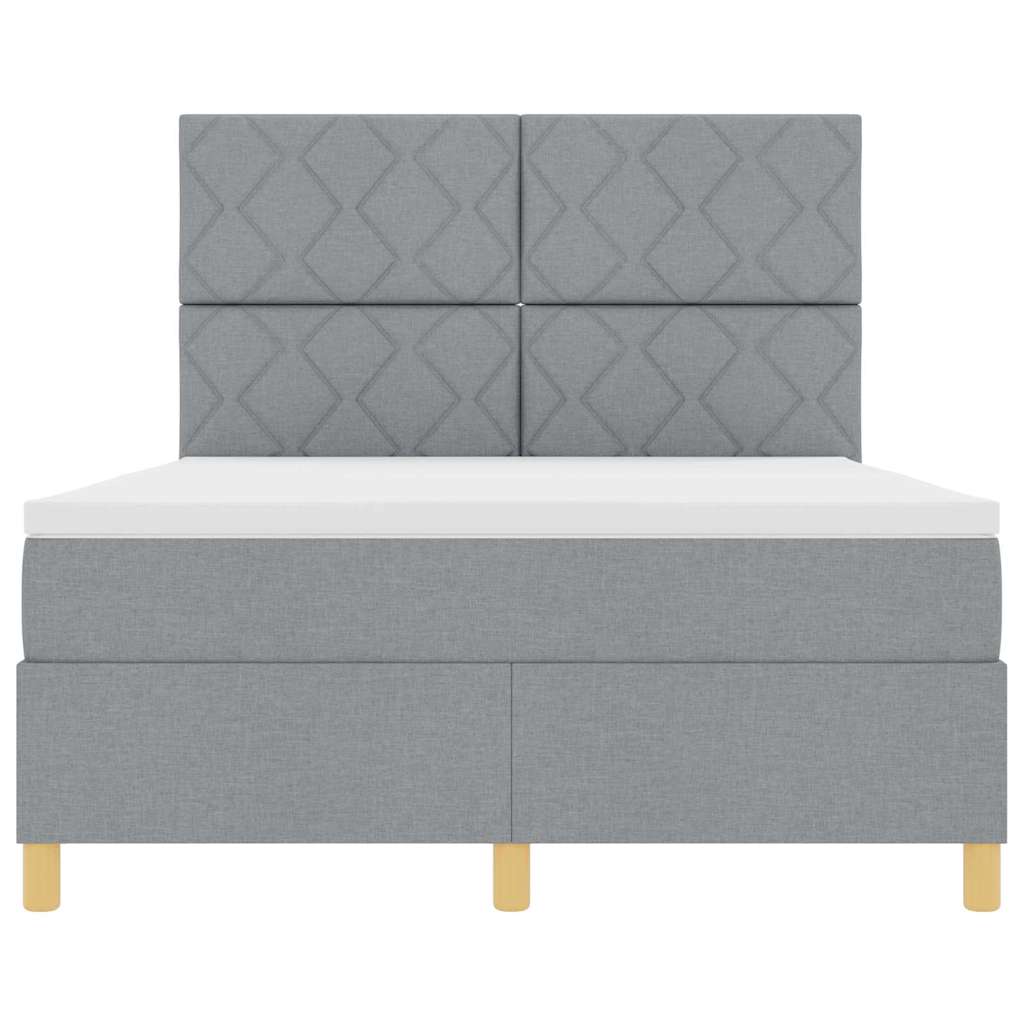 Letto a molle con testiera Grigio chiaro 160 x 200 cm Tessuto | homemem39