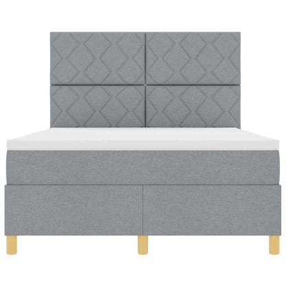 Letto a molle con testiera Grigio chiaro 160 x 200 cm Tessuto | homemem39
