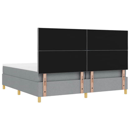 Letto a molle con testiera Grigio chiaro 200 x 200 cm Tessuto | homemem39