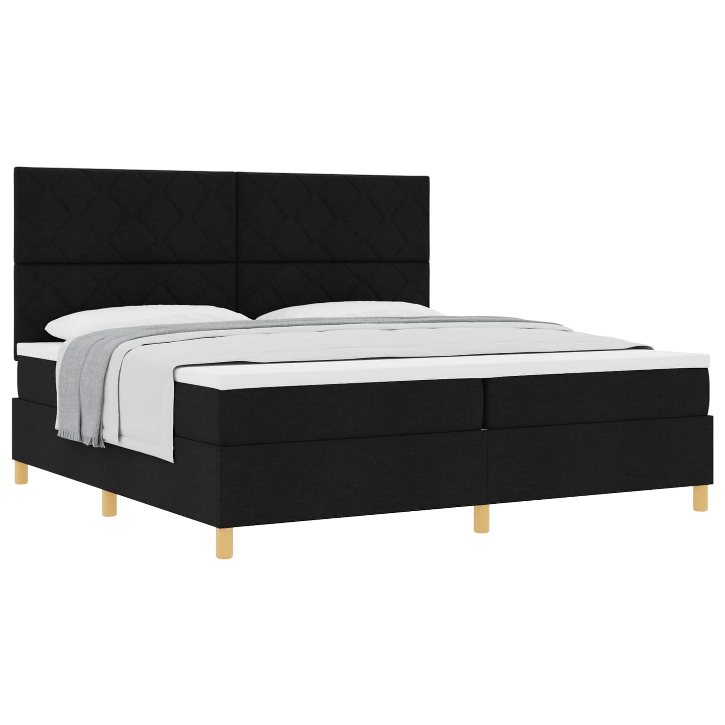 Letto a molle con materasso Nero 200 x 200 cm Tessuto | homemem39