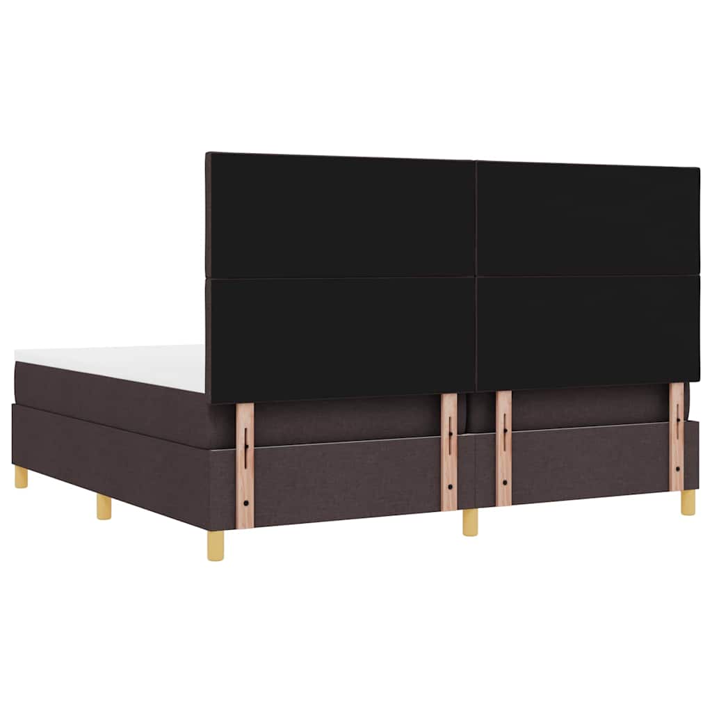 Letto a molle con testiera Marrone Scuro 200 x 200 cm Tessuto | homemem39