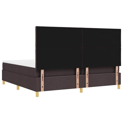 Letto a molle con testiera Marrone Scuro 200 x 200 cm Tessuto | homemem39