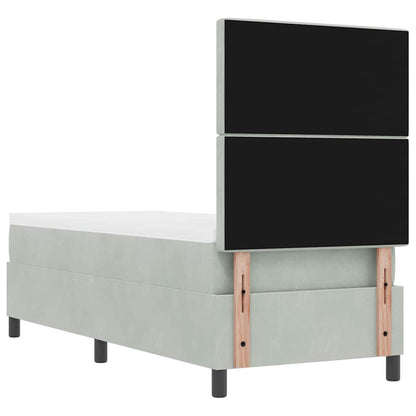 Letto a molle con materasso Grigio chiaro 80 x 200 cm Velluto | homemem39