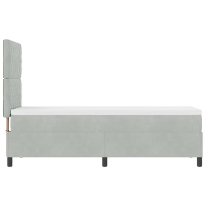 Letto a molle con materasso Grigio chiaro 80 x 200 cm Tessuto