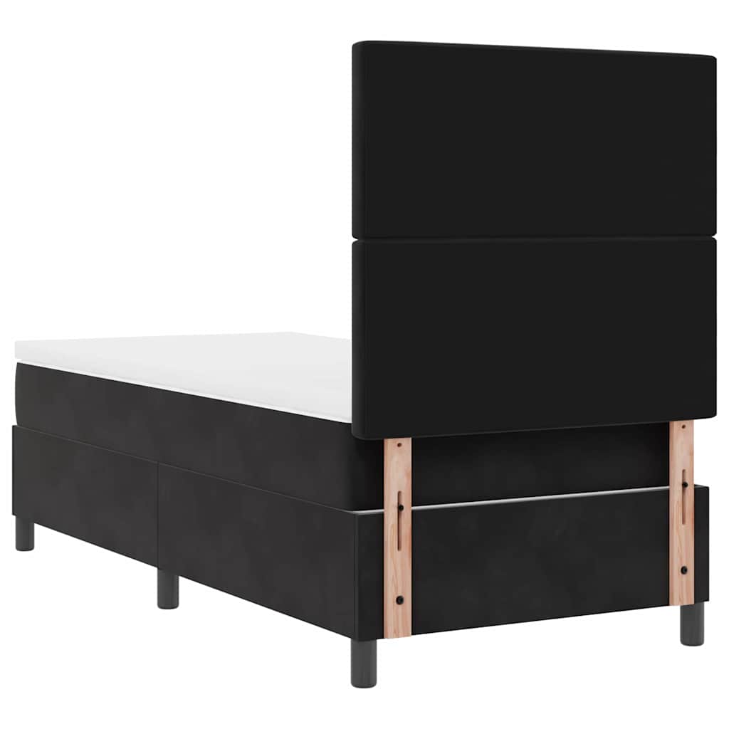 Letto a molle con materasso Nero 90 x 200 cm Velluto | homemem39