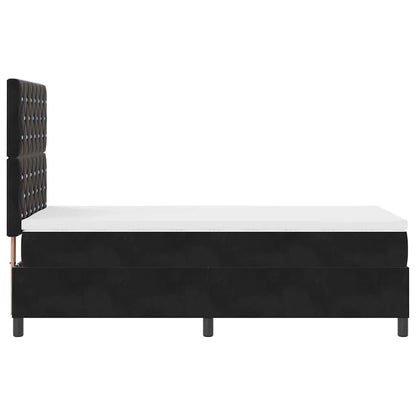 Letto a molle con materasso Nero 90 x 200 cm Velluto | homemem39