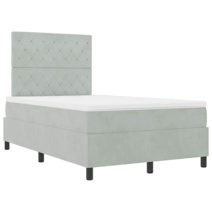 Letto a molle con materasso Grigio chiaro 120 x 190 cm Velluto | homemem39