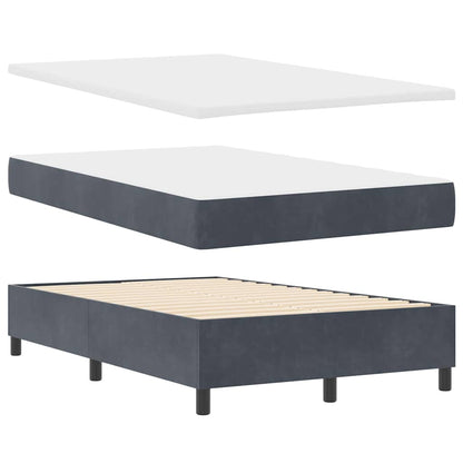 Letto a molle con materasso Grigio scuro 120 x 190 cm Velluto | homemem39