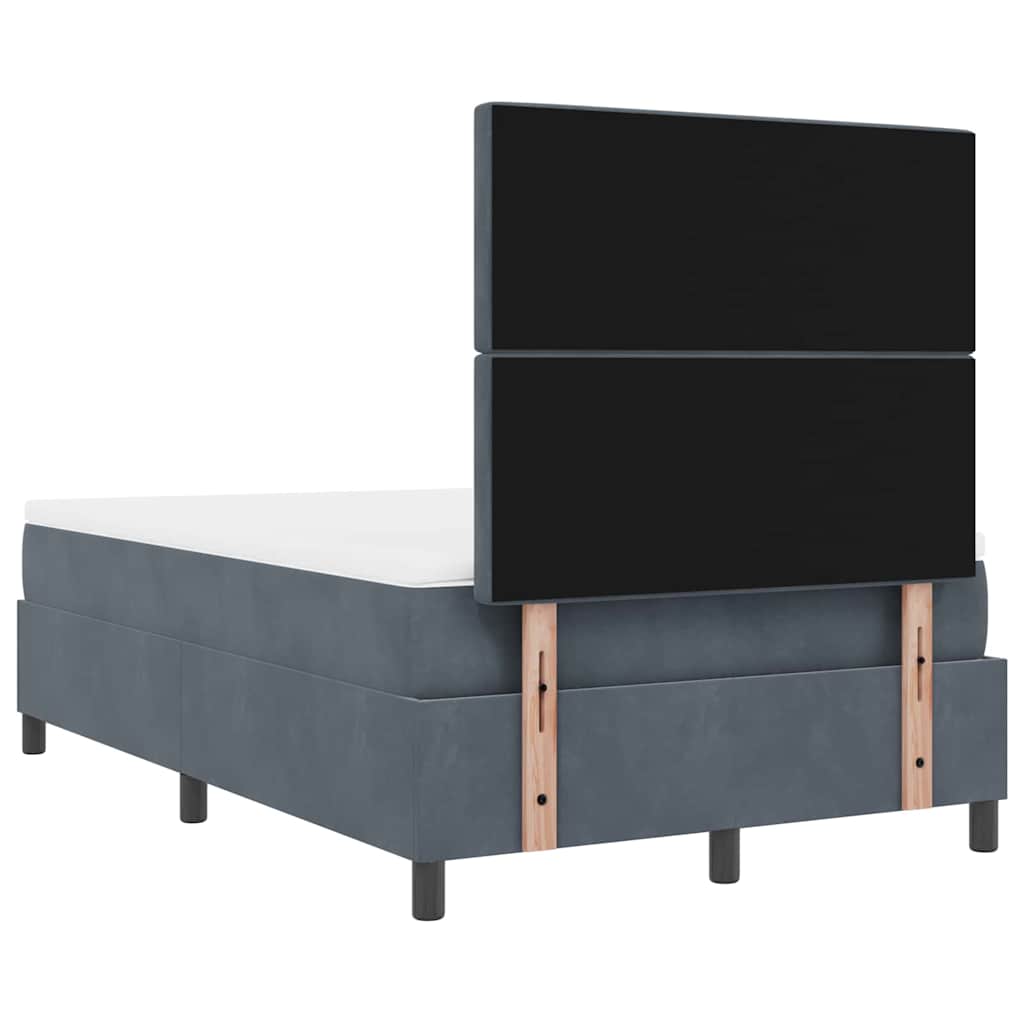 Letto a molle con materasso Grigio scuro 120 x 190 cm Velluto | homemem39