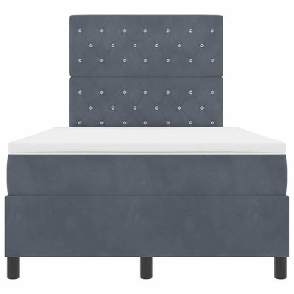 Letto a molle con materasso Grigio scuro 120 x 190 cm Velluto | homemem39