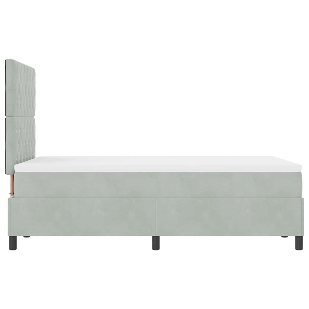 Letto a molle con materasso Grigio chiaro 120 x 200 cm Tessuto