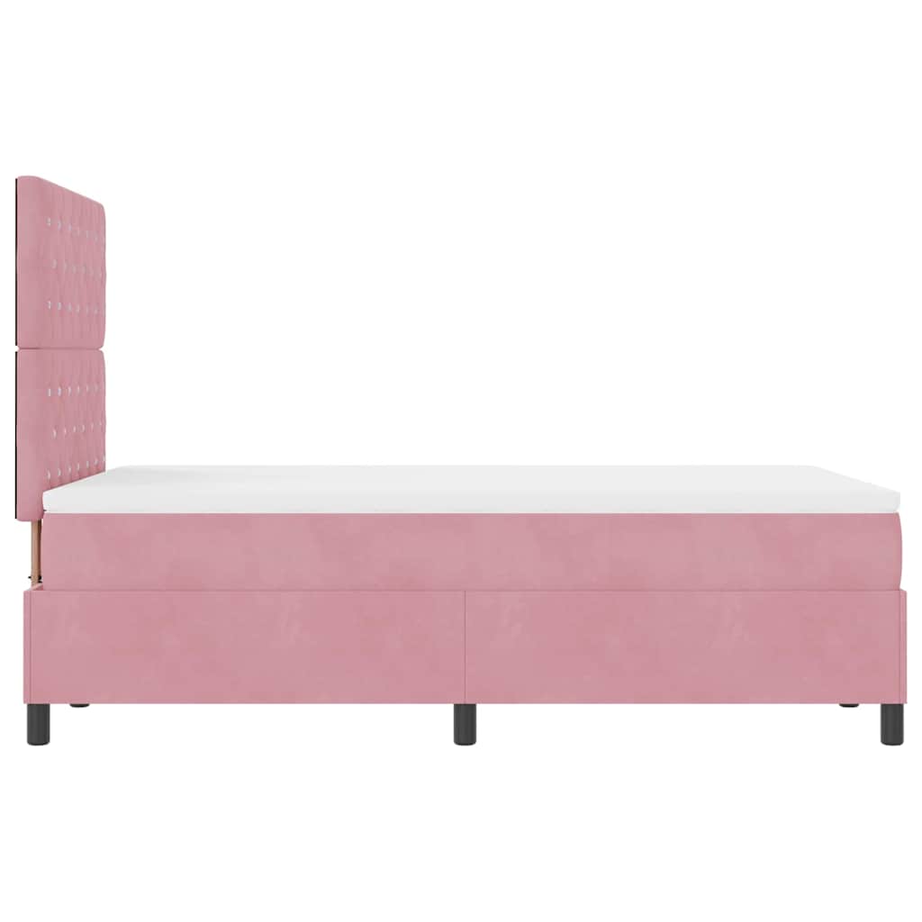 Letto a molle con materasso Rosa 120 x 200 cm Velluto | homemem39