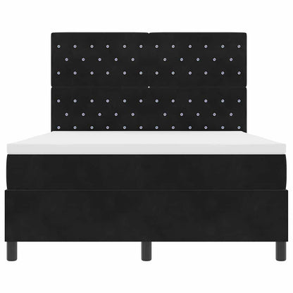 Letto a molle con materasso Nero 160 x 200 cm Velluto | homemem39