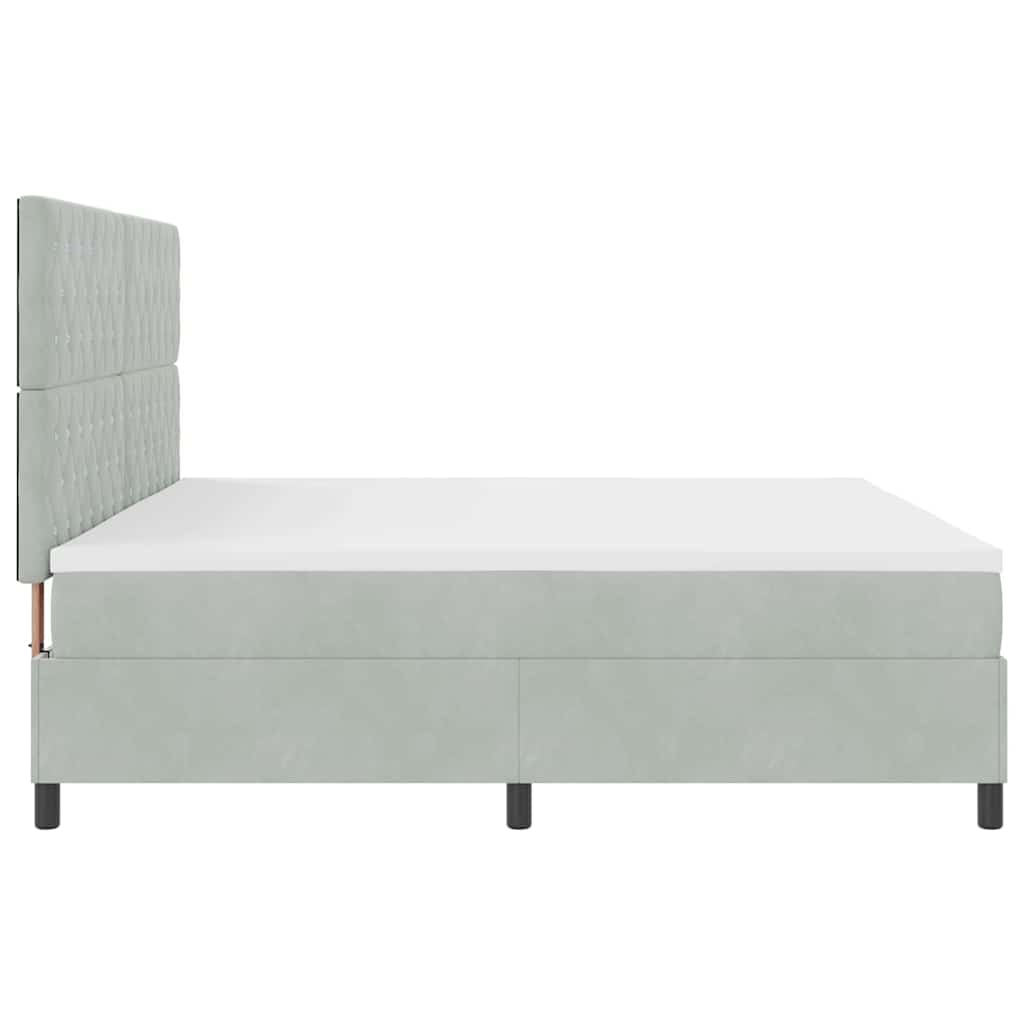 Letto a molle con materasso Grigio chiaro 200 x 200 cm Tessuto