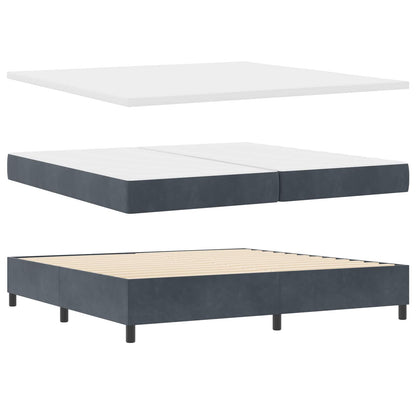 Letto a molle con materasso Grigio scuro 200 x 200 cm Velluto