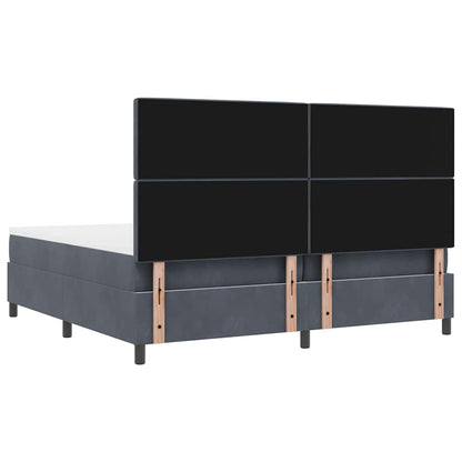 Letto a molle con materasso Grigio scuro 200 x 200 cm Velluto | homemem39