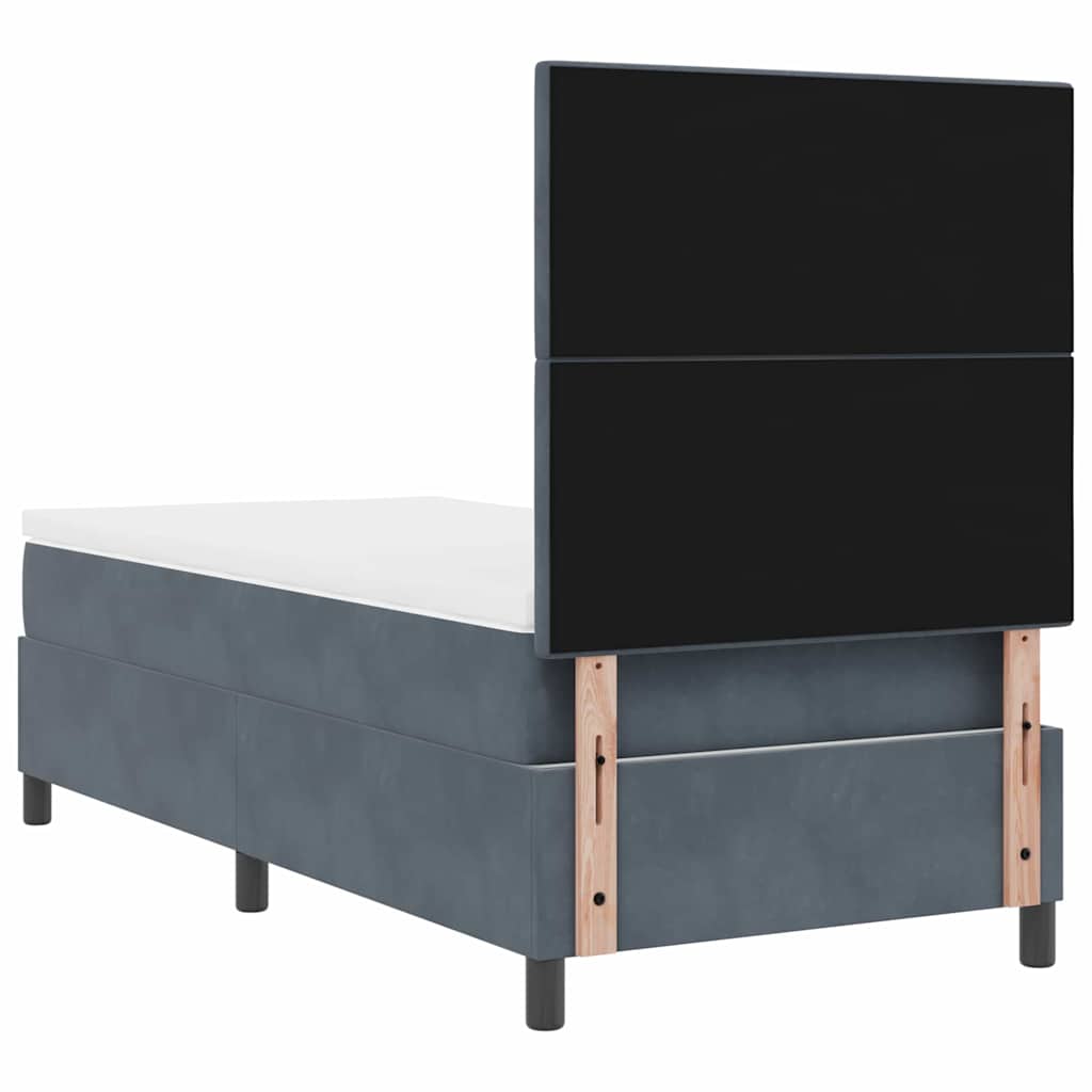 Letto a molle con testiera Grigio scuro 80 x 200 cm Velluto | homemem39