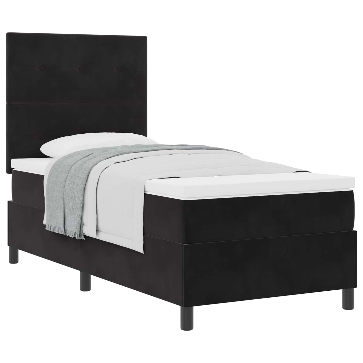 Letto a molle con testiera Nero 80 x 200 cm Velluto | homemem39
