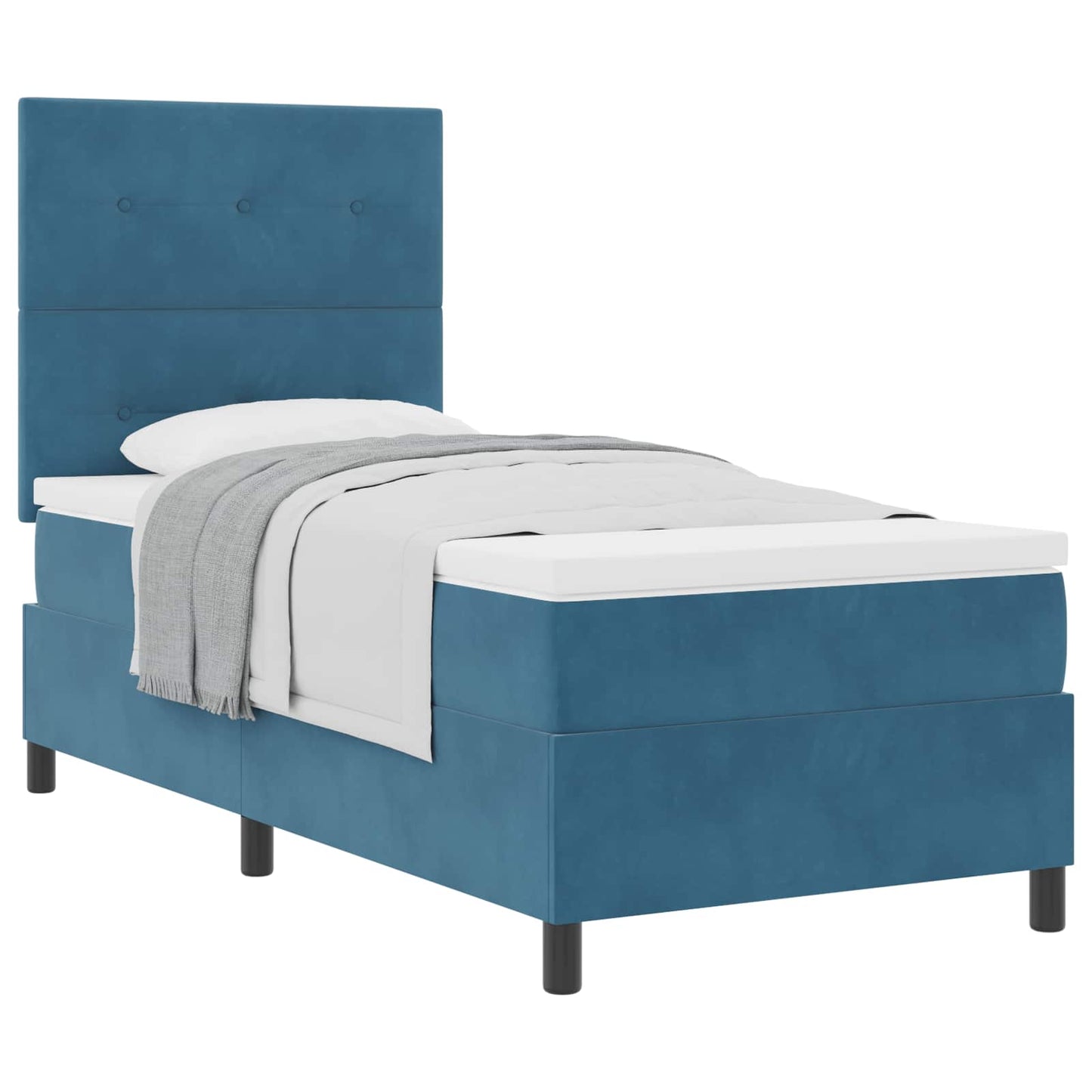Letto a molle con testiera Blu Scuro 80 x 200 cm Velluto | homemem39