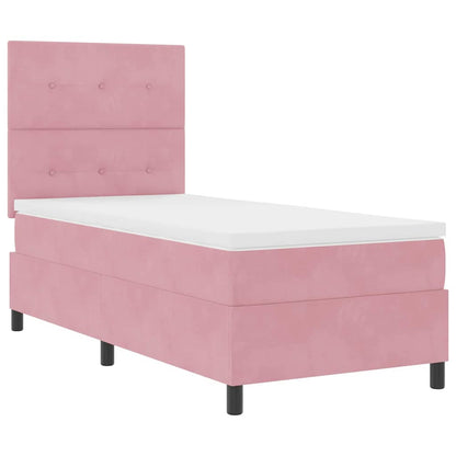 Letto a molle con testiera Rosa 80 x 200 cm Velluto | homemem39