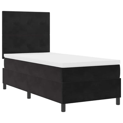 Letto a molle con testiera Nero 90 x 190 cm Velluto | homemem39