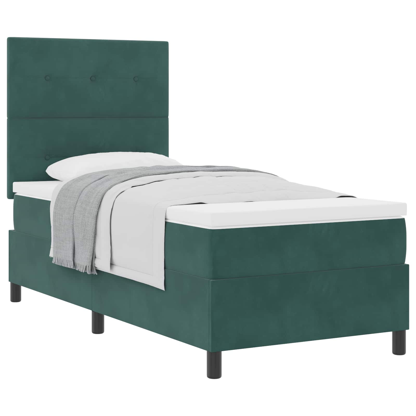 Letto a molle con testiera Verde Scuro 100 x 200 cm Velluto | homemem39