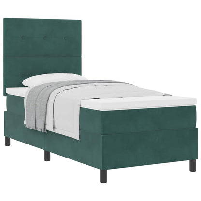 Letto a molle con testiera Verde Scuro 100 x 200 cm Velluto | homemem39