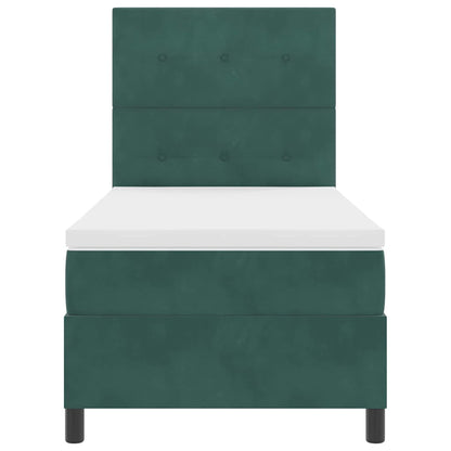 Letto a molle con testiera Verde Scuro 100 x 200 cm Velluto | homemem39